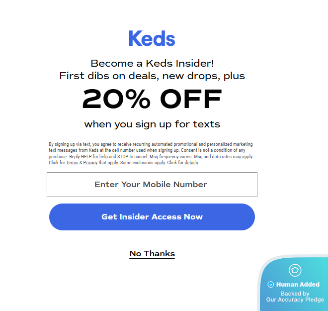Screenshot for Keds offer #12749541