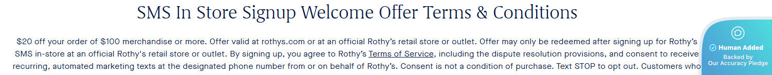 Screenshot for Rothy's offer #12604517