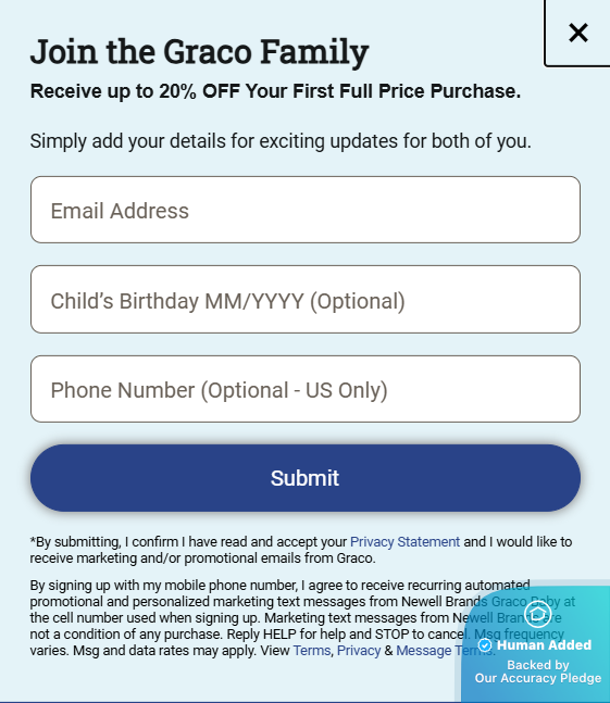 Screenshot for Graco offer #12606685