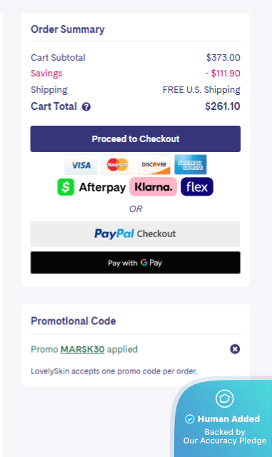 Screenshot for LovelySkin offer #12685262