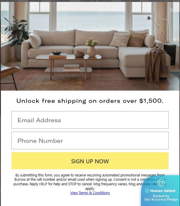 Screenshot for Burrow offer #12701567