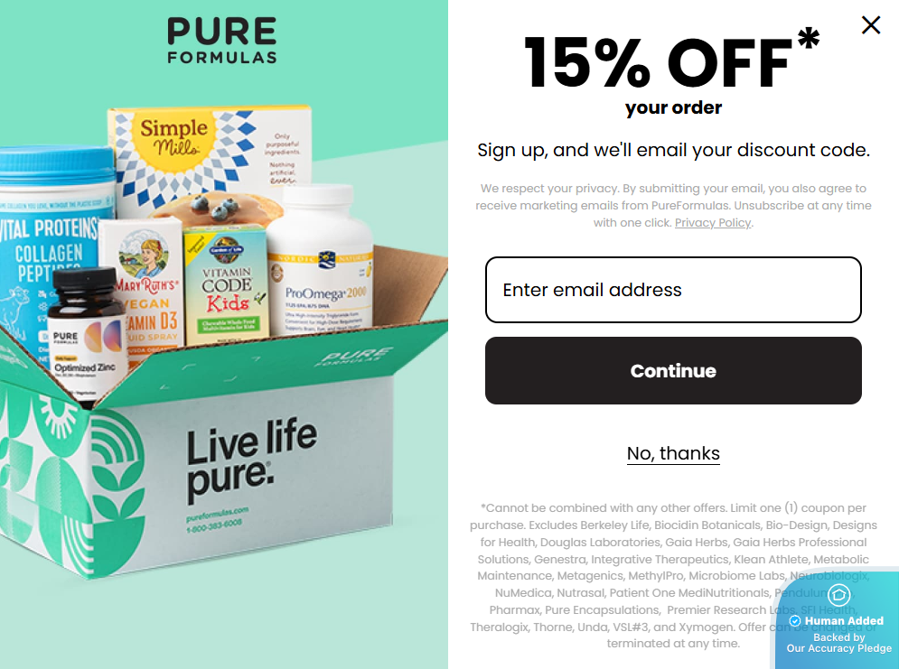 Screenshot for PureFormulas offer #12701594