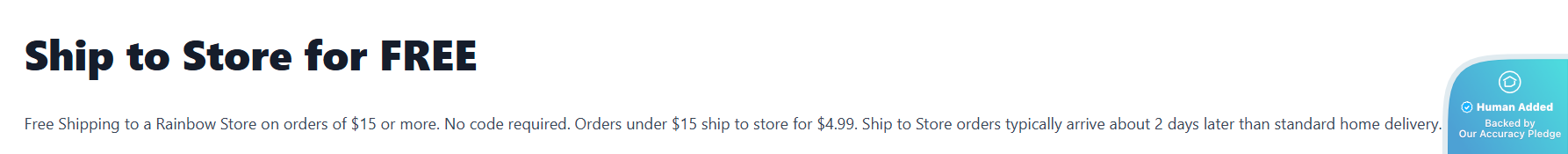 Screenshot for Rainbow Shops offer #12325724