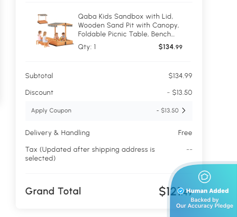 Screenshot for Aosom offer #12637122