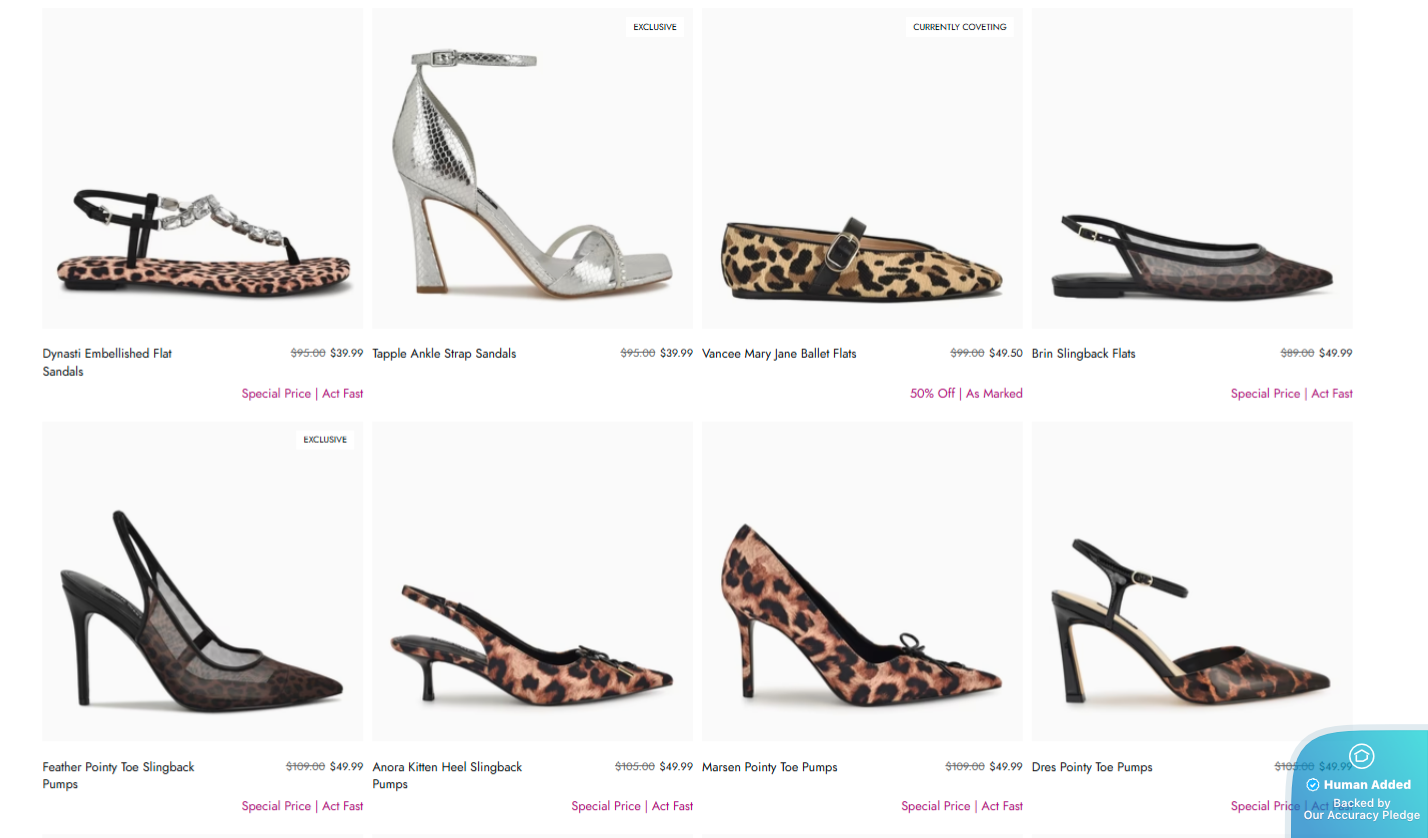 Screenshot for Nine West offer #12455024