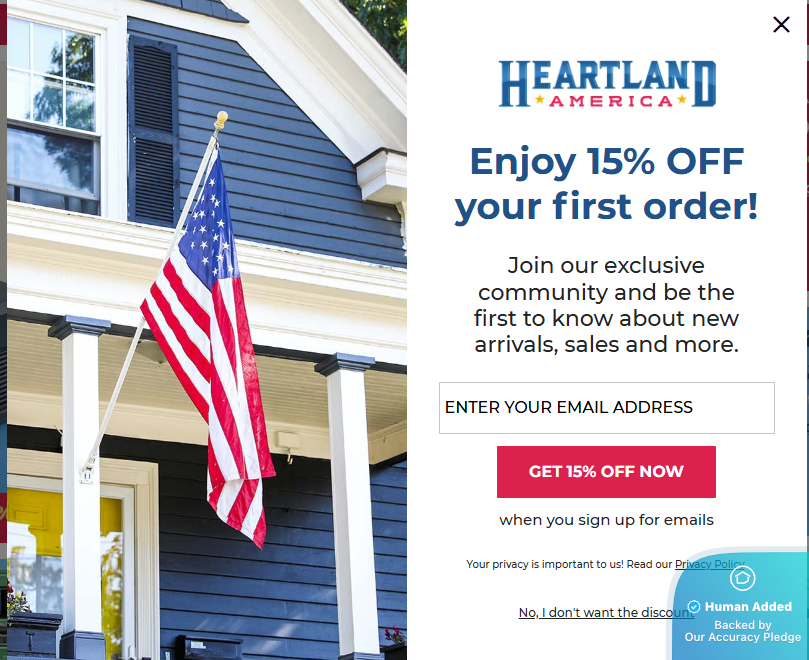 Screenshot for Heartland America offer #12722451