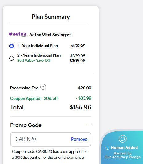 Screenshot for DentalPlans.com offer #12781144