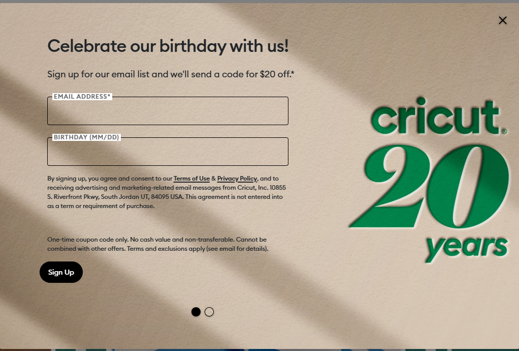 Screenshot for Cricut offer #12783107