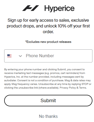 Screenshot for Hyperice offer #12741325