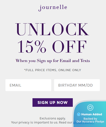 Screenshot for Journelle offer #12609456