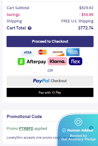 Screenshot for LovelySkin offer #12725704