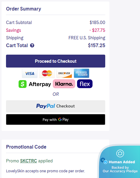 Screenshot for LovelySkin offer #12721471