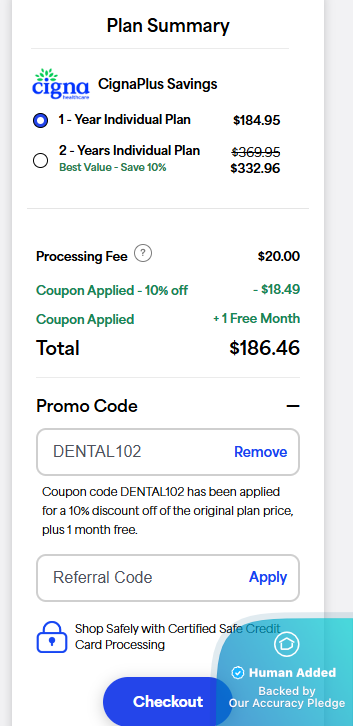 Screenshot for DentalPlans.com offer #12682871