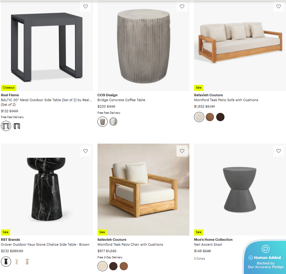 Screenshot for Perigold offer #12470474