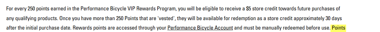 Screenshot for Performance Bicycle offer #12718962