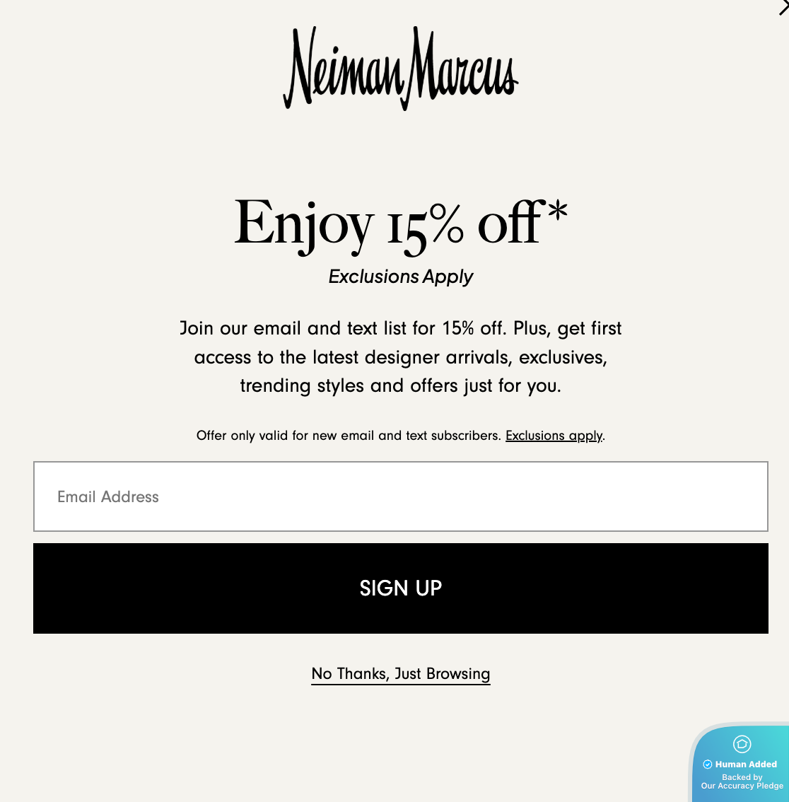 Screenshot for Neiman Marcus offer #12526152