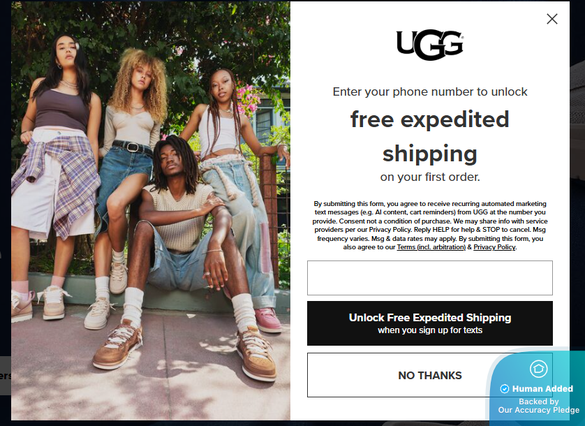 Screenshot for UGG offer #12337526
