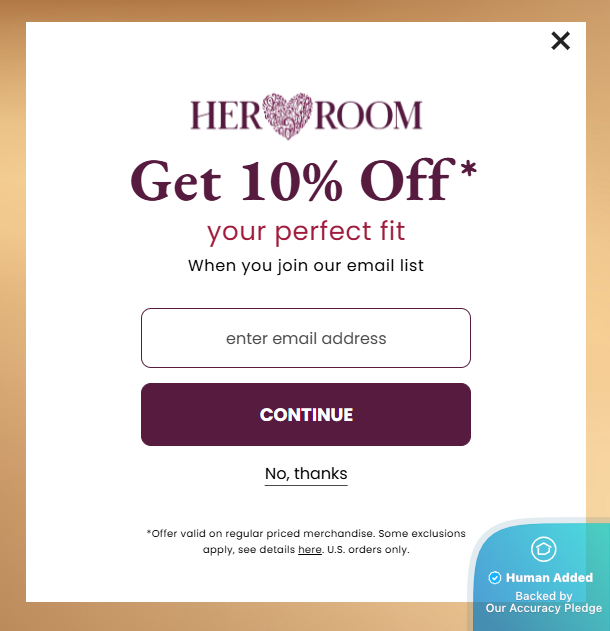 Screenshot for HerRoom offer #12768827