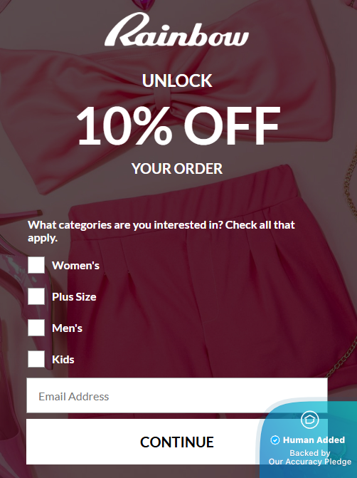 Screenshot for Rainbow Shops offer #12785438
