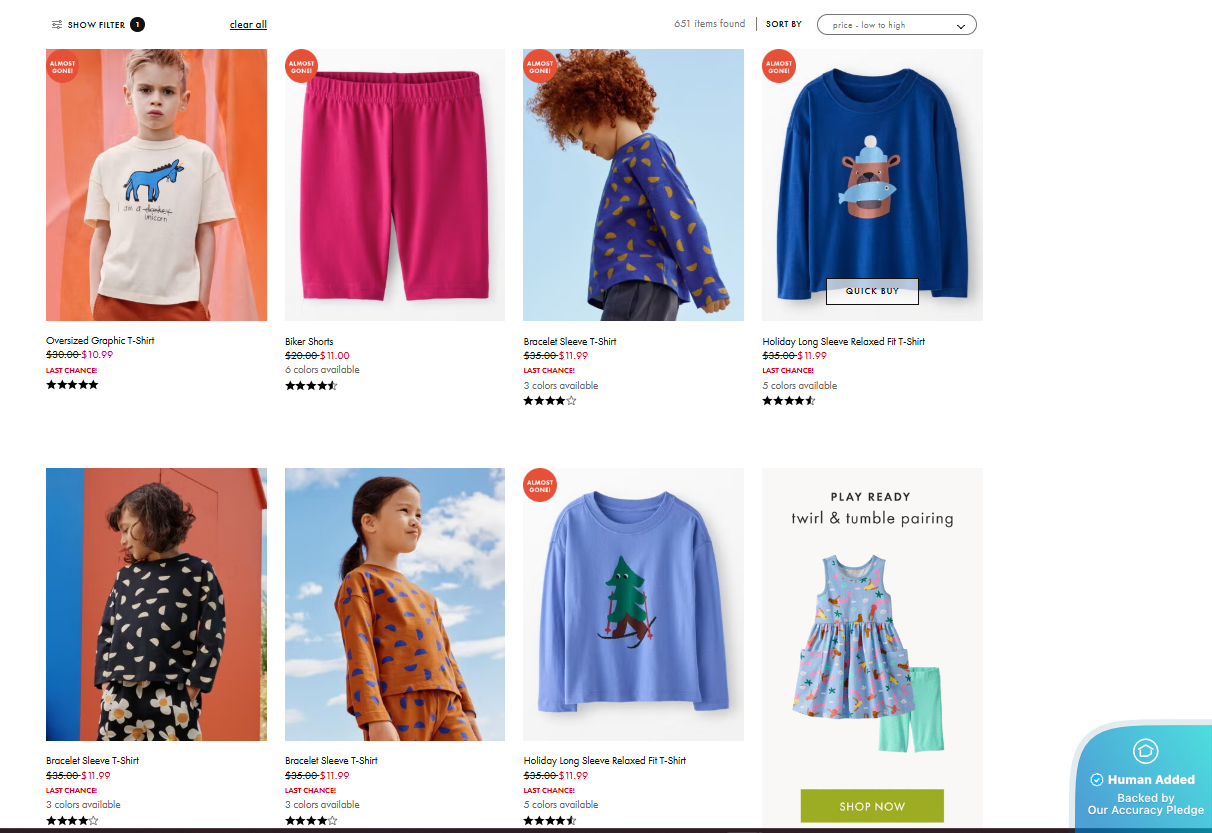 Screenshot for Hanna Andersson offer #12737767