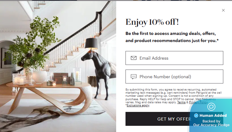 Screenshot for Perigold offer #12470461
