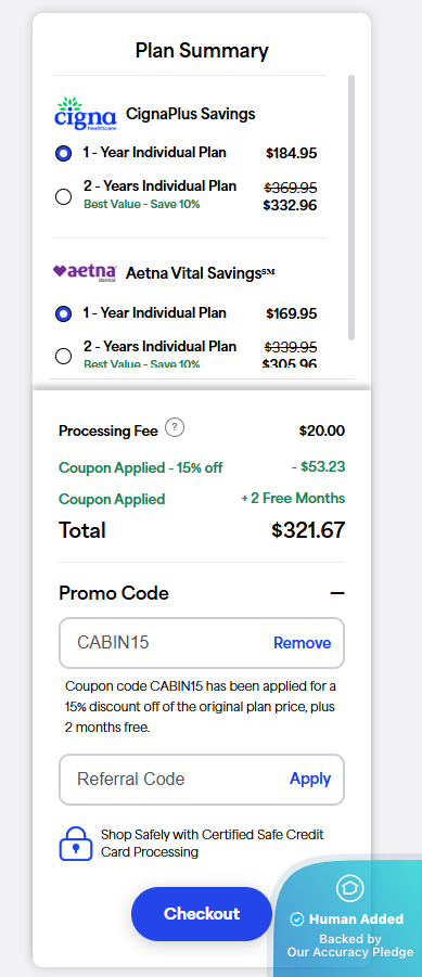 Screenshot for DentalPlans.com offer #12719964