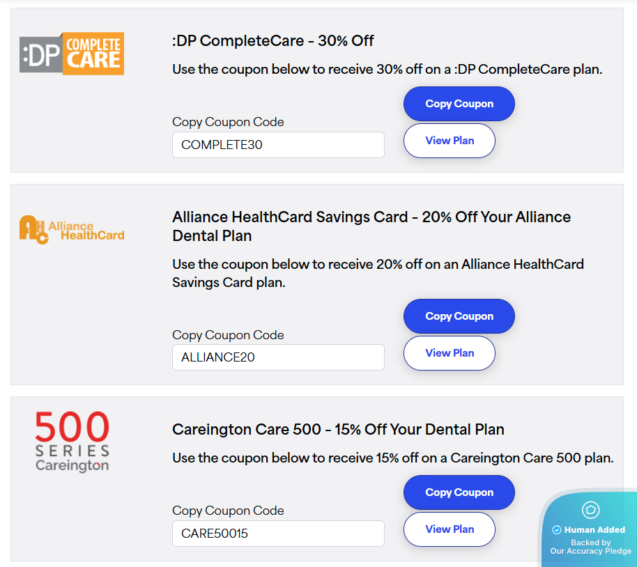 Screenshot for DentalPlans.com offer #12700939
