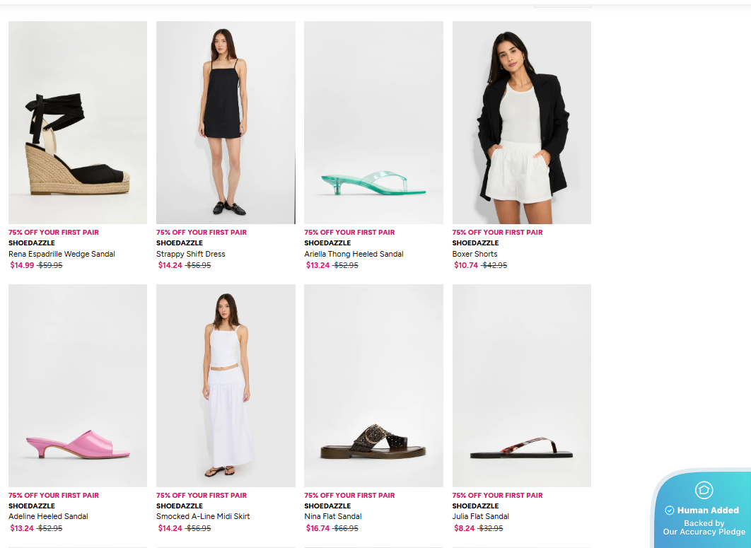 Screenshot for ShoeDazzle offer #12682218