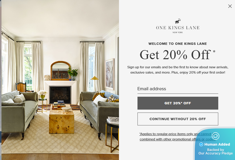 Screenshot for One Kings Lane offer #12726040