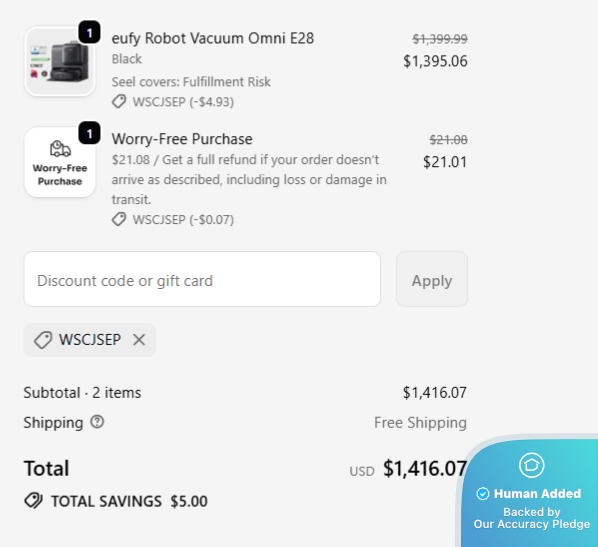 Screenshot for Eufy offer #12735283