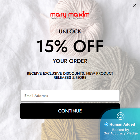 Screenshot for Mary Maxim offer #12368823
