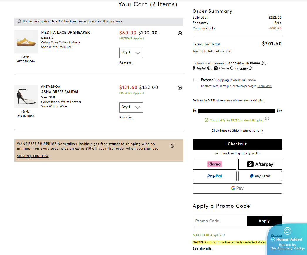 Screenshot for Naturalizer offer #12496001