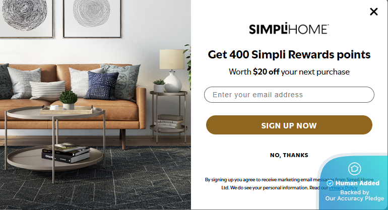 Screenshot for Simpli Home offer #12645904