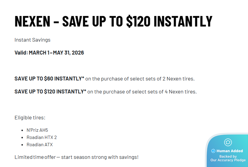 Mr. Tire Coupons & Deals for May 2026 Up to 120 off