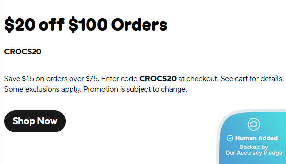 Screenshot for Crocs offer #12703280