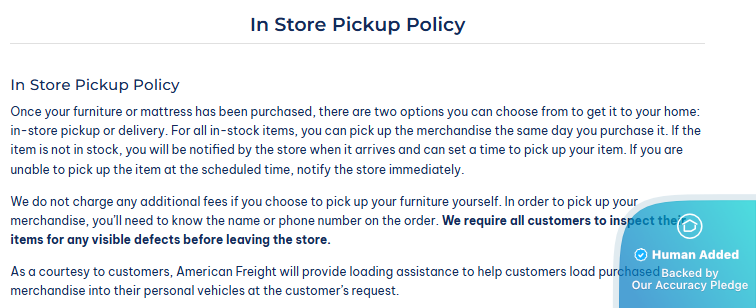 Screenshot for American Freight offer #12735399