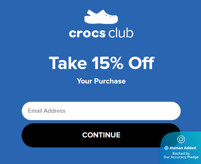Screenshot for Crocs offer #12725953