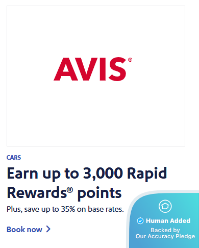 Screenshot for Southwest Airlines offer #12560308