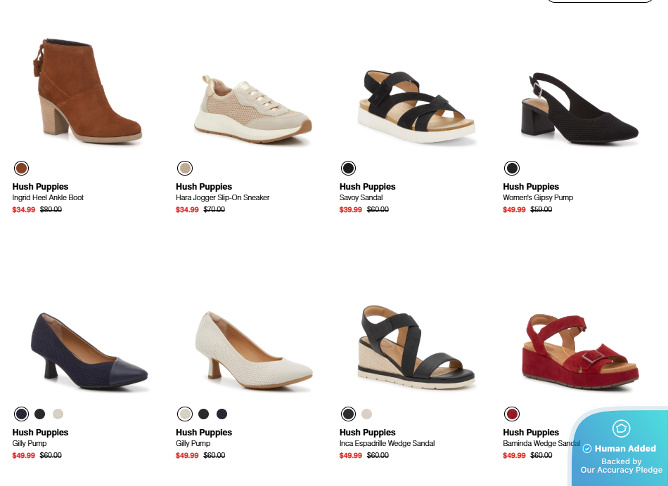 Screenshot for Hush Puppies offer #12724396