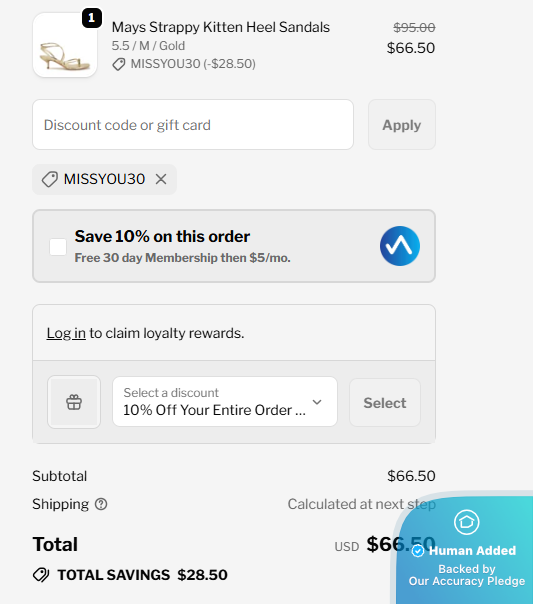 Screenshot for Nine West offer #12703041