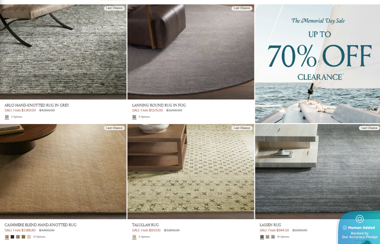 Screenshot for Arhaus offer #12683086