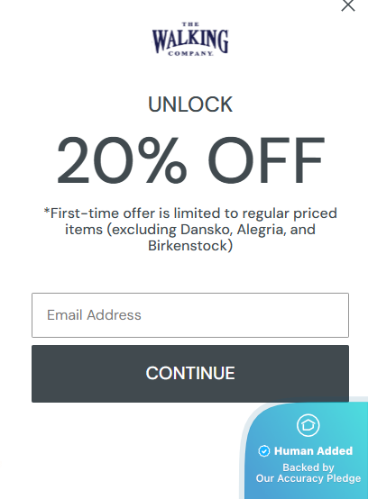 Screenshot for Walking Company offer #12810660