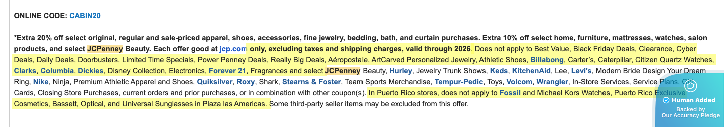 Screenshot for JCPenney offer #12815707