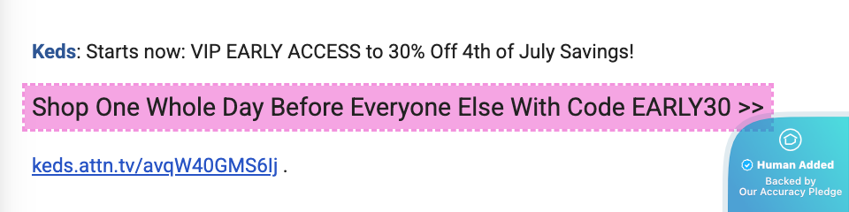 Screenshot for Keds offer #12819262
