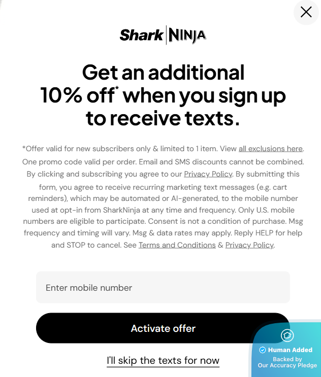 Screenshot for SharkNinja offer #12749906