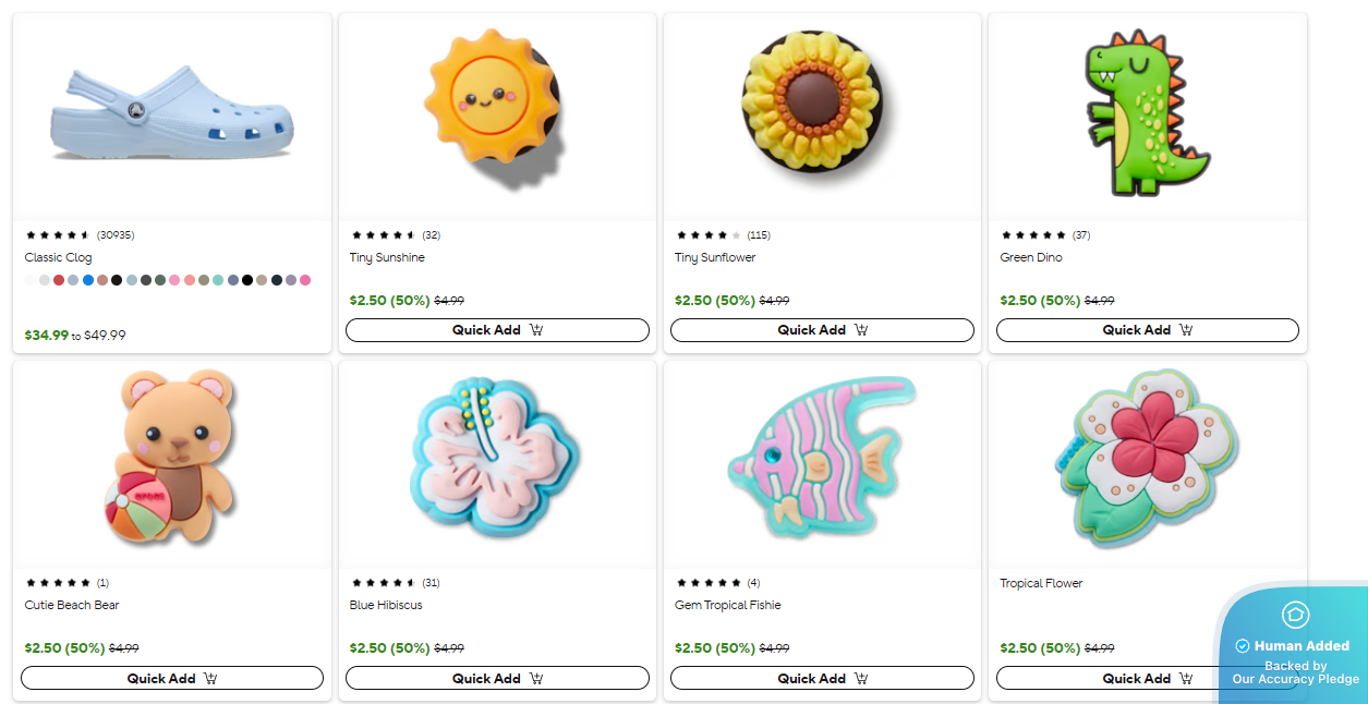 Screenshot for Crocs offer #12804571