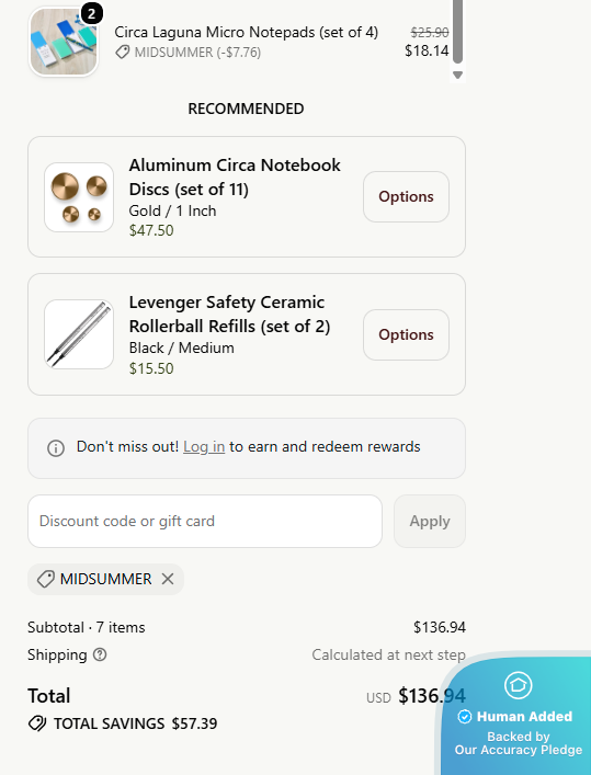 Screenshot for Levenger offer #12826884