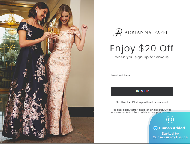 Screenshot for Adrianna Papell offer #12828450