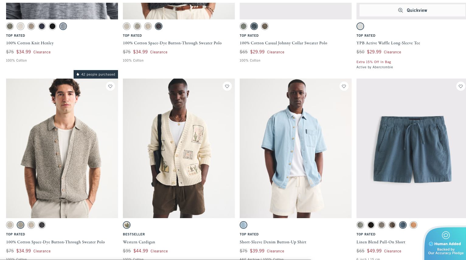 Screenshot for Abercrombie offer #12828962