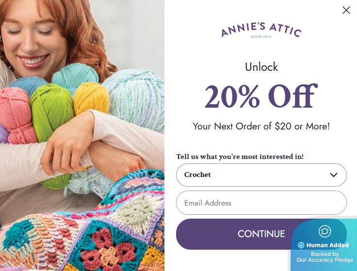 Screenshot for Annie's Attic offer #12480881